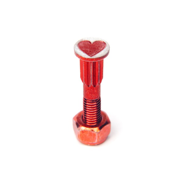 Screw City Hardware Heart Red Skateboard Hardware Set - 1"