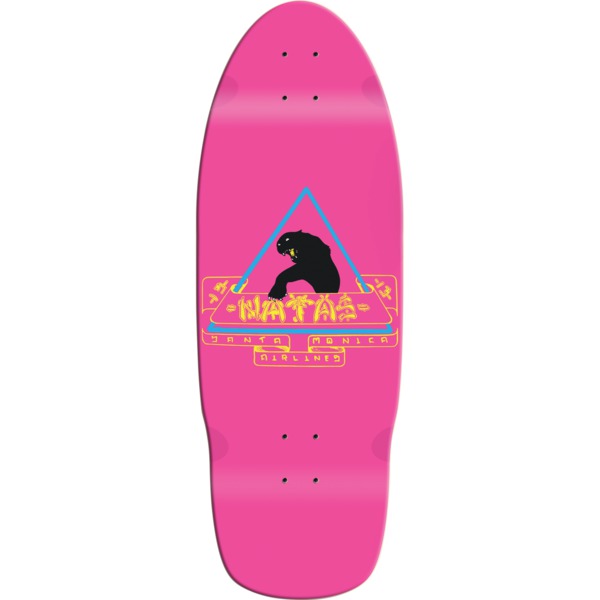 Santa Monica Airlines Skateboards Natas Kaupas Black Panther 1st Edition Pink Dip Old School Skateboard Deck - 10" x 29"