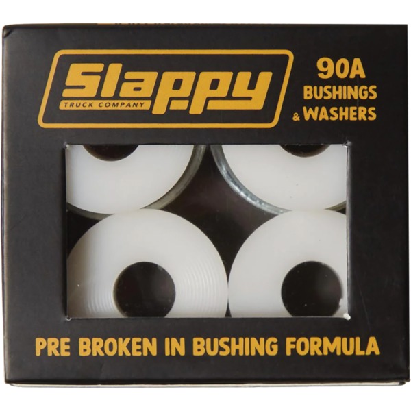 Slappy Truck Company Standard White Skateboard Bushings - 2 Pair with Washers - 90a