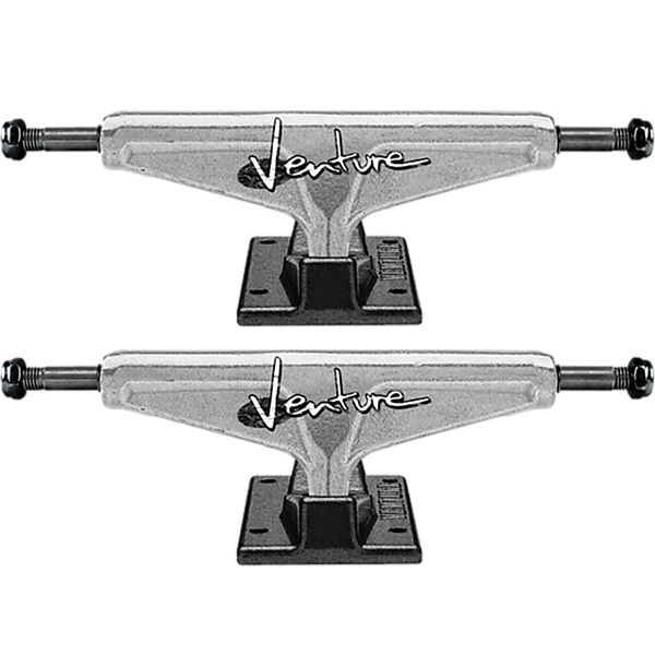 Venture Trucks V-Cast Hollow Crinkle High Polished / Black Skateboard Trucks - 5.8" Hanger 8.5" Axle (Set of 2)