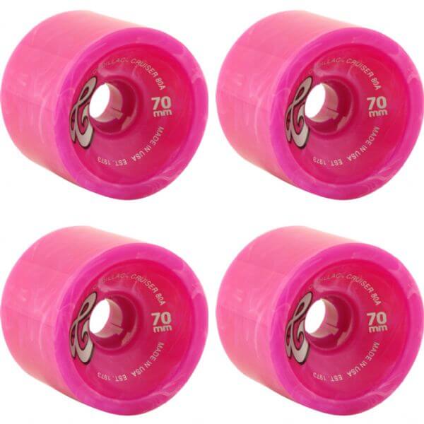 Cadillac Wheels Cruisers Pink Marble Skateboard Wheels - 70mm 80a (Set of 4)