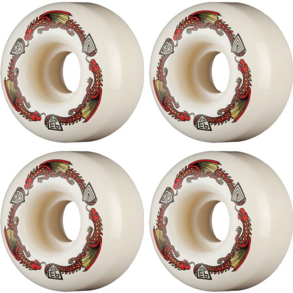 Powell Peralta Dragon Formula V1 Red / White Skateboard Wheels 31mm CP - 52mm 93a (Set of 4)