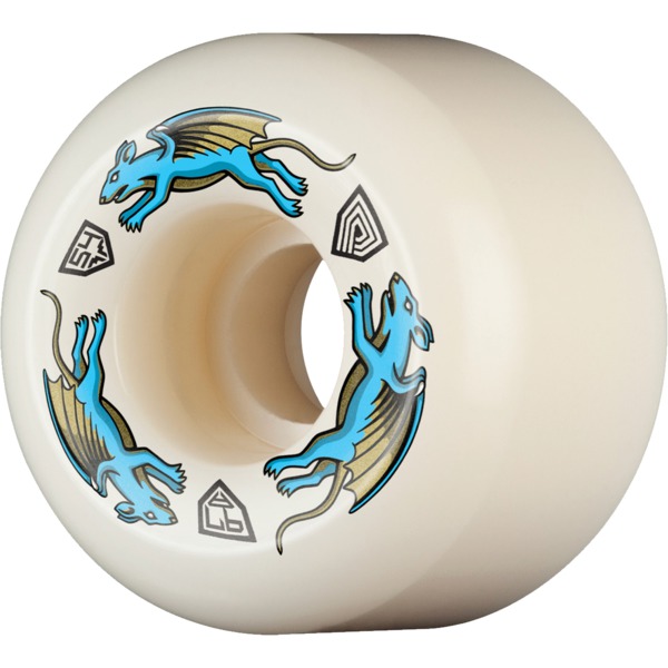 Powell Peralta Dragon Formula Nano Rat Blue / White Skateboard Wheels - 54mm 97a (Set of 4)
