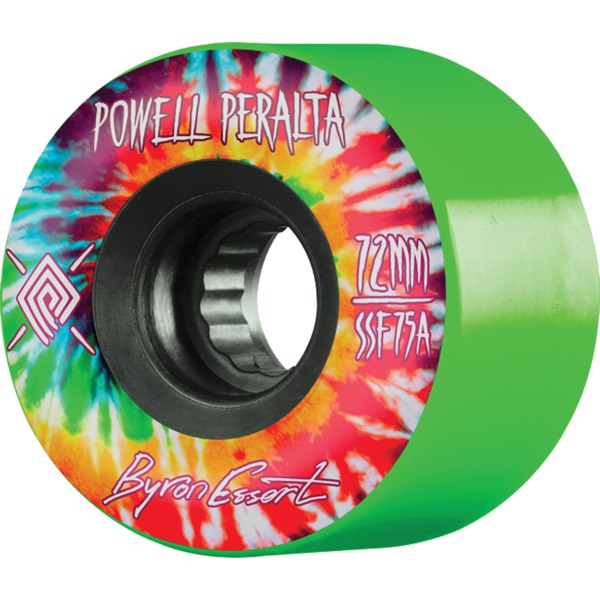 Powell Peralta Byron Essert Tie Dye Green Skateboard Wheels - 72mm 75a (Set of 4)