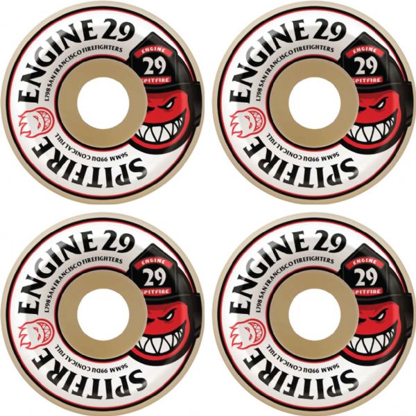 Spitfire Wheels Formula Four Conical Full Engine 29 SFFD Natural Skateboard Wheels - 56mm 99a (Set of 4)