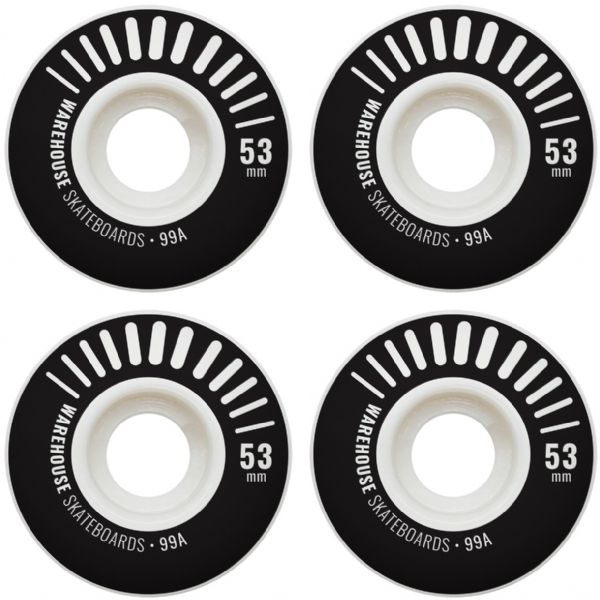 Warehouse Street Vents Black Skateboard Wheels - Clearance Pricing - 53mm 99a (Set of 4)