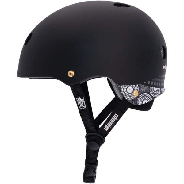 Triple 8 Skateboard Pads Keegan Palmer Deep Cover Black Skate Helmet CPSC Certified - S/M 21" - 22.5"