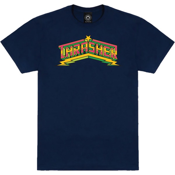 Thrasher Magazine Luchadora Navy Men's Short Sleeve T-Shirt - Small