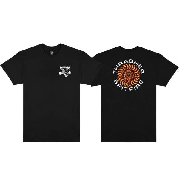 Thrasher Magazine Spitfire Classic Swirl Black Men's Short Sleeve T-Shirt - Small