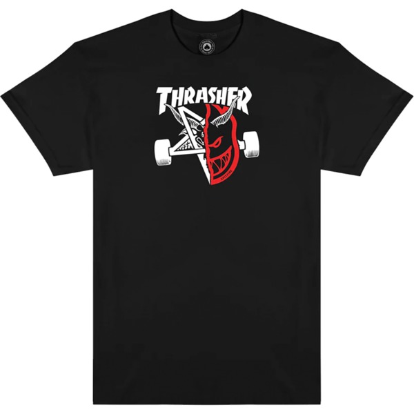Thrasher Magazine Spitfire Thrash And Burn Black Men's Short Sleeve T-Shirt - XX-Large