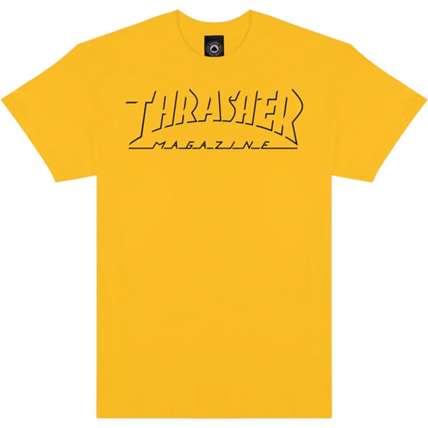 Thrasher Magazine Shadow Mag Logo Gold Men's Short Sleeve T-Shirt - X-Large