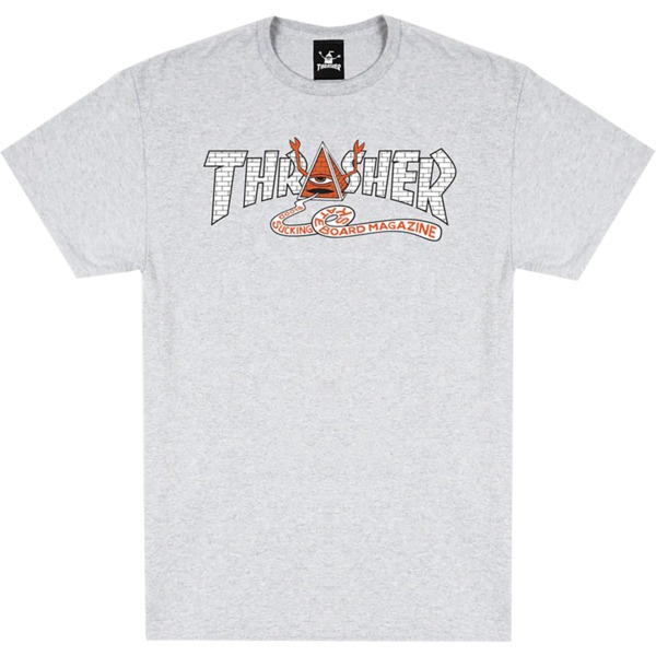 Thrasher Magazine Toy Machine Pyramid Ash Grey Men's Short Sleeve T-Shirt - Medium
