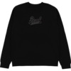 Real Skateboards Script Embroidered Black Men's Crew Neck Sweatshirt - Small