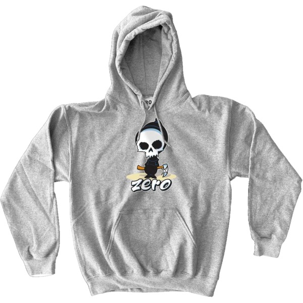 Zero Skateboards Lil Reaper Heather Grey Men's Hooded Sweatshirt - X-Large