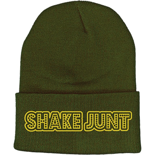 Shake Junt Stretch Logo Green Beanie Hat - One size fits most