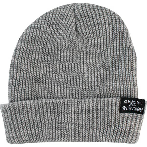Thrasher Magazine Skategoat / Skate and Destroy Grey Beanie Hat - One size fits most