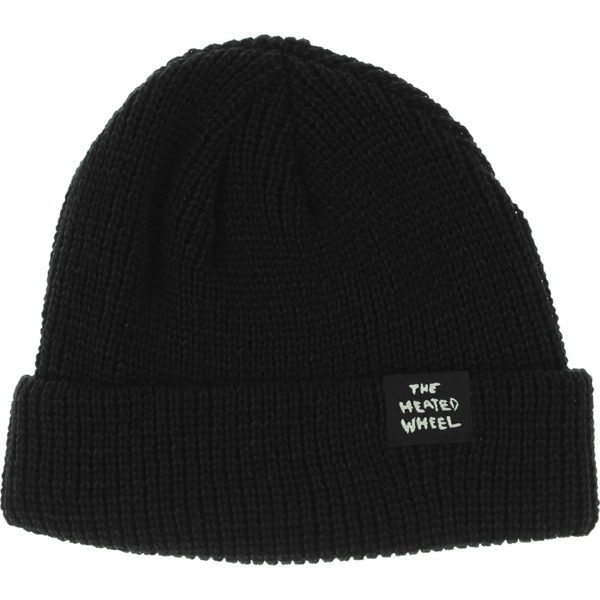 The Heated Wheel Skateboards Stacked Black Beanie Hat - One size fits most