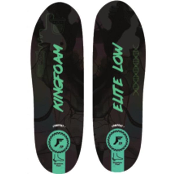 Footprint Insoles Kingfoam Quantum Heel Thin Black Camo / Green 3mm - 5mm Insoles - M/5-10.5